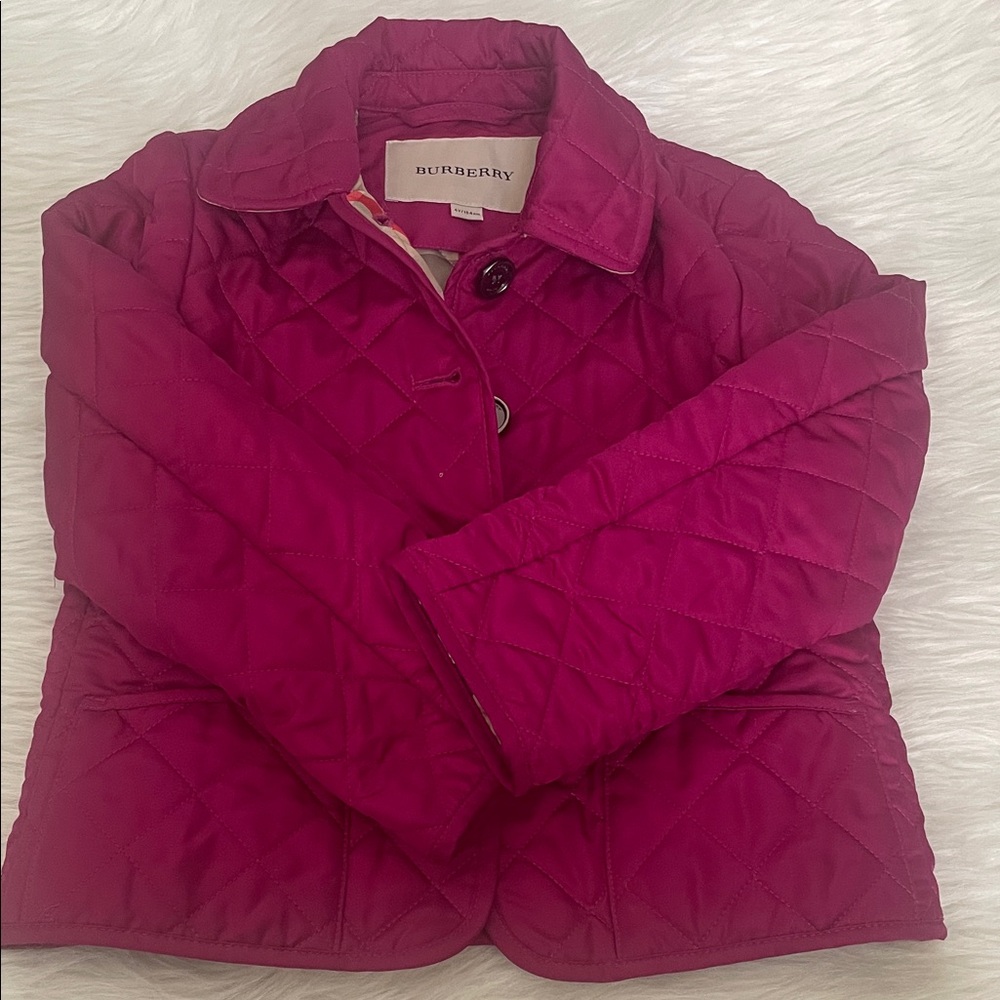 Burberry Kid's Fuchsia Quilted Puffer Style Jacket